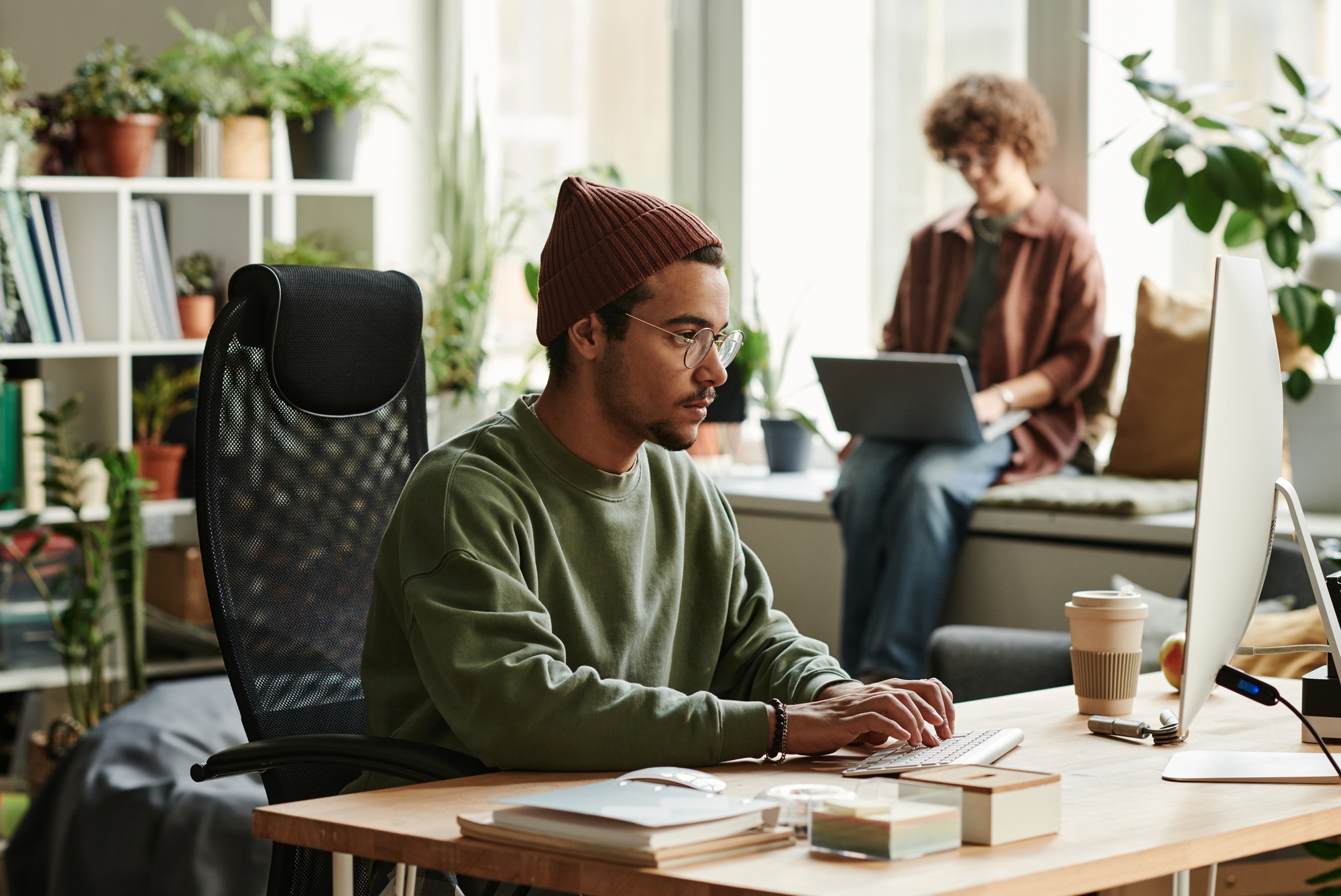 Finishing commercial email on laptop